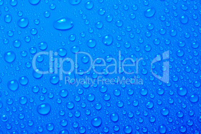 Blue water drops background