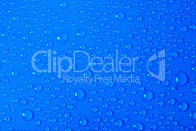 Blue water drops background