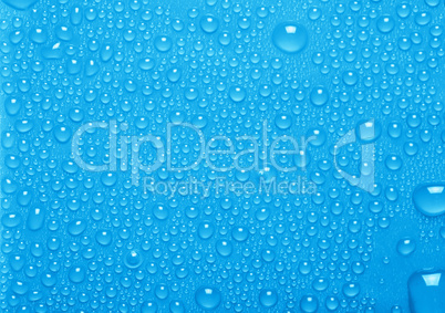 Blue water drops background