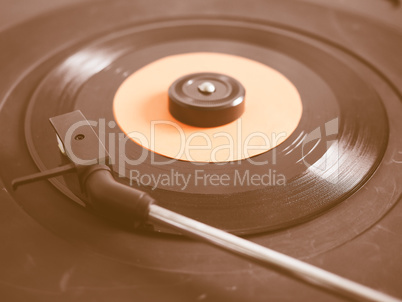 Vinyl record on turntable vintage