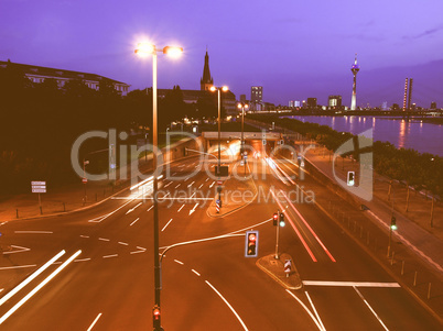 Crossroads at night vintage