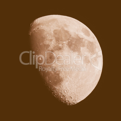 Retro looking Gibbous moon