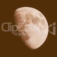 Retro looking Gibbous moon