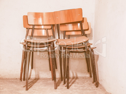 Piled chairs vintage