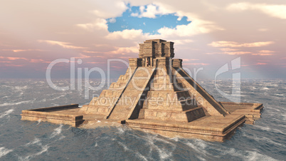 Maya Tempel im Meer