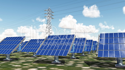 Photovoltaikanlage und Hochspannungsleitung