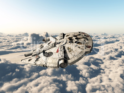 Raumschiff über den Wolken
