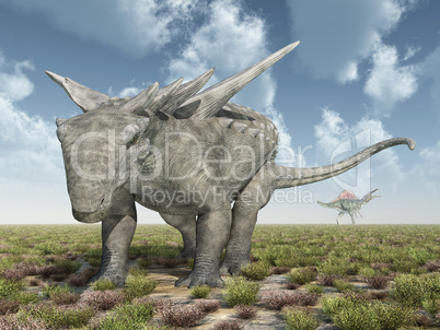 Sauropelta und Spinosaurus
