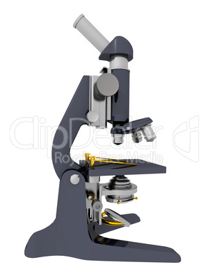 Mikroskop isoliert auf weißem Hintergrund