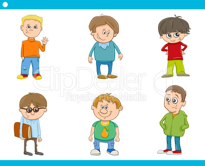 kid boys characters cartoon set