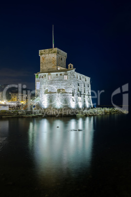 Nightview on the castle on the sea