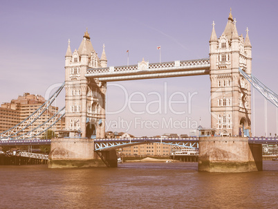 Retro looking Tower Bridge in London