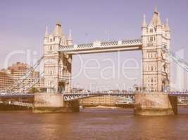 Retro looking Tower Bridge in London