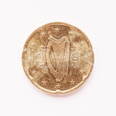 Irish 20 cent coin vintage