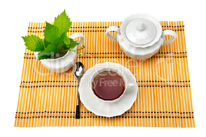 set for tea isolated on white background