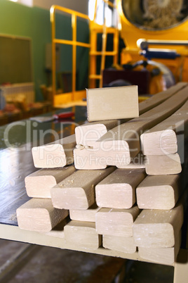 Pieces of soap on a conveyor belt