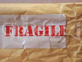 Fragile label on packet