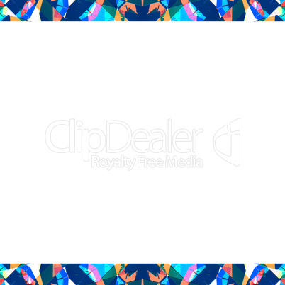 White Frame with Sharp Geometric Multicolor Collage Pattern Bord