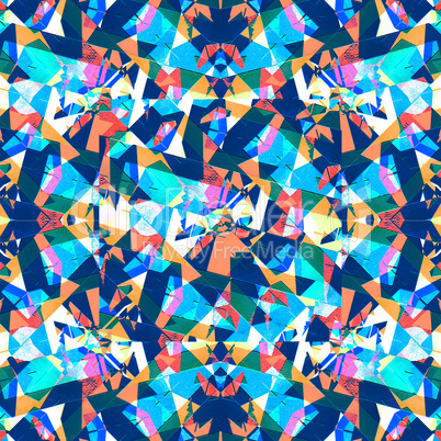 Sharp Geometric Multicolor Collage Seamless Pattern