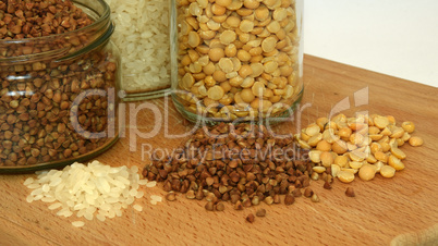 Buckwheat, rice and pease