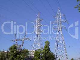 transmission equipment on blue sky