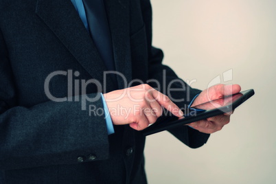 Businessman using tablet