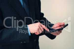 Businessman using tablet