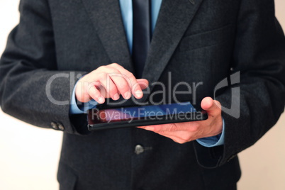 Businessman using tablet computer