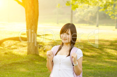 Young Asian college girl student portrait
