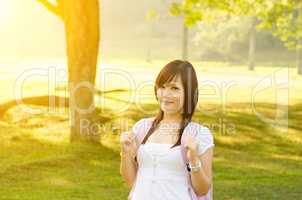 Young Asian college girl student portrait