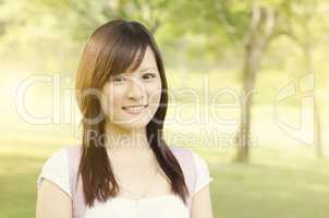 Young college girl student smiling