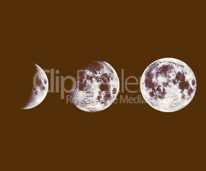Retro looking Moon phases