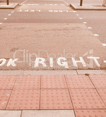 Look Right sign vintage