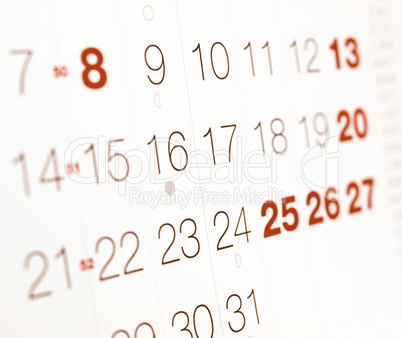 Calendar vintage