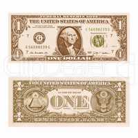 Dollar note 1 Dollar vintage