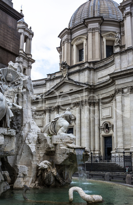 Fountain of the Four Rivers and Saint Agnes in Rome