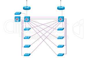 Netzwerk VLAN WLAN Diagramm Illustration