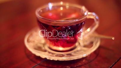 Soft focused black tea brewed with hot water