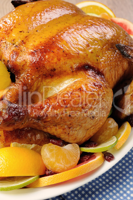 Baked chicken with oranges