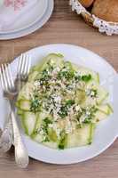 Salad from zucchini with ricotta