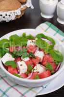 watermelon feta cheese salad mint