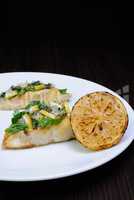 slice of baked fish pike perch