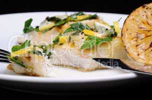 slice of baked fish pike perch