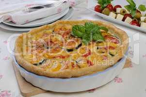 quiche with zucchini and tomato baked cheese