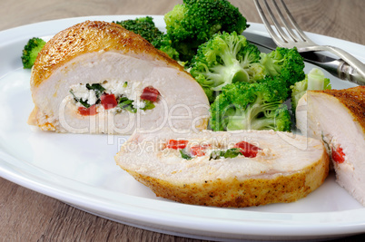 Chicken breast stuffed  ricotta, tomato and spinach