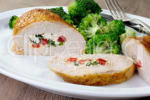 Chicken breast stuffed  ricotta, tomato and spinach