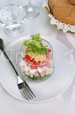 Multi-layer salad in a glass