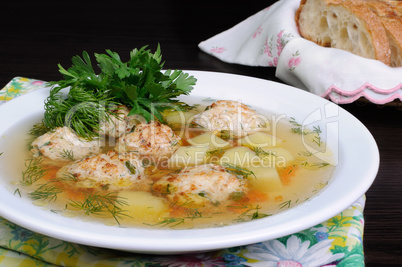 Soup with meatballs