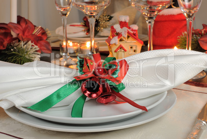 Festive Christmas table decoration