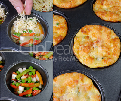 egg-cheese muffins with vegetables